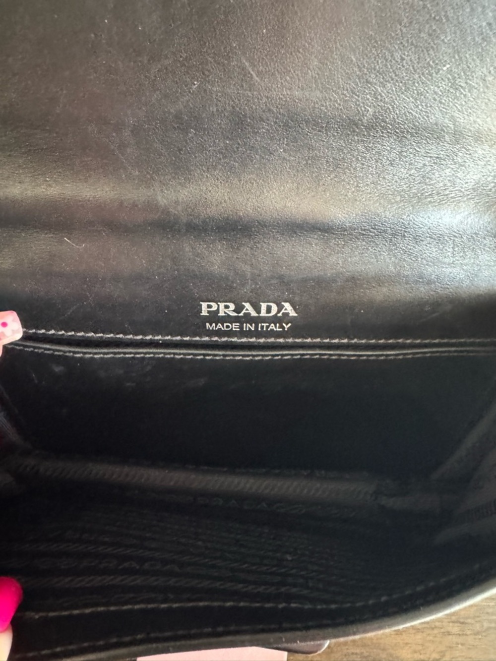 Prada Black Leather Crossbody with Pink Accent Hardware and Strap - Picture 2 of 5